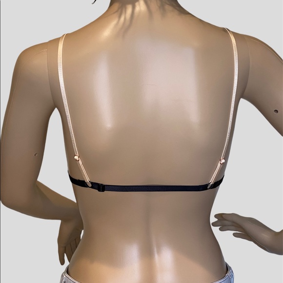 Cute Lightweight Black Sheer Embroidered White Flowers Bra Size Medium EUC - Picture 3 of 4